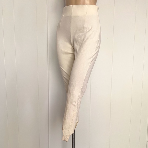 VTG 1980s Off White Stirrup Pants Womens S M - Picture 1 of 10